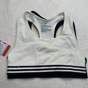 Cat & Jack Girls Sport bra seamless Pullover Black & white 2pk Size S